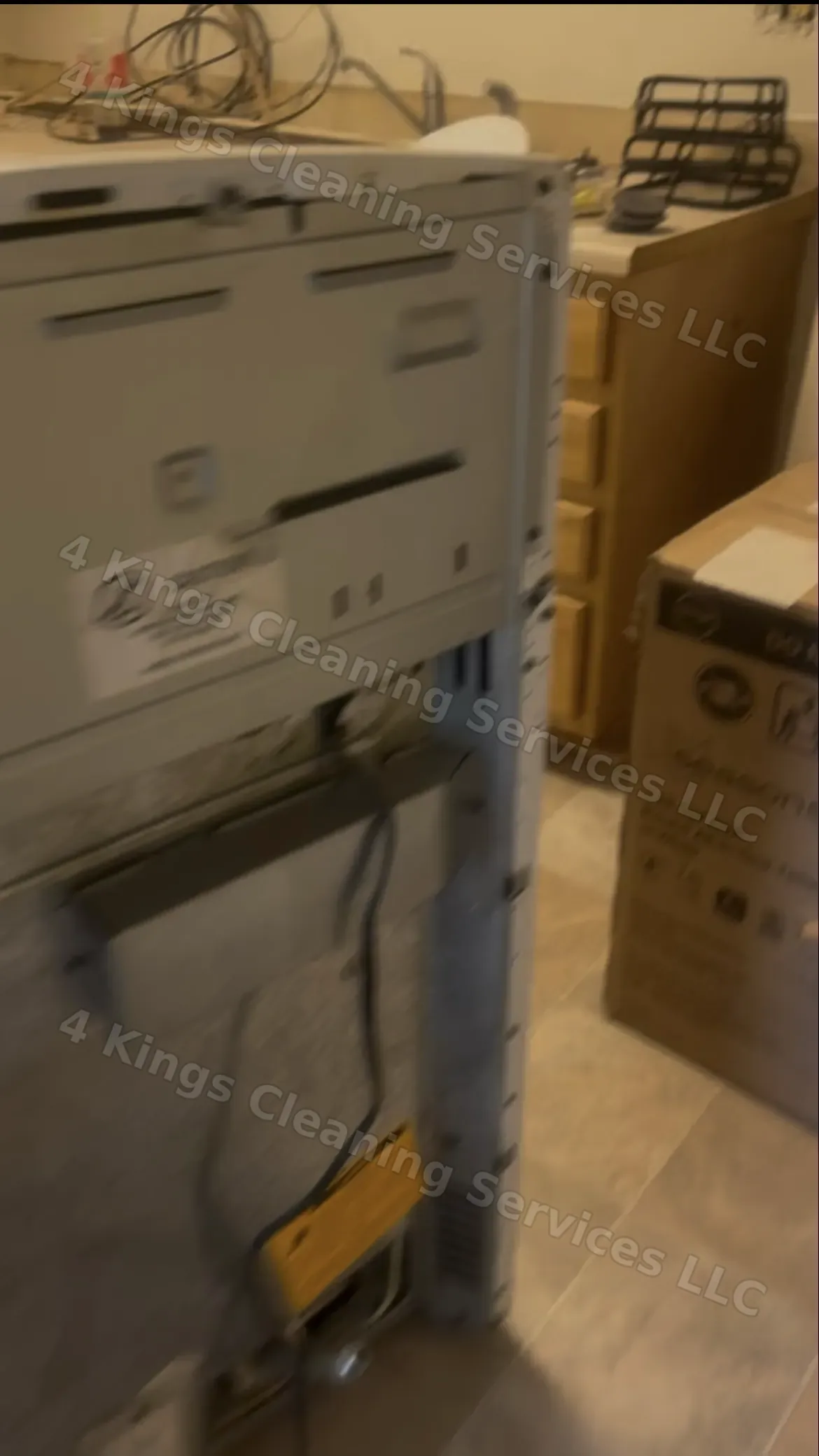 Appliance moved for cleaning