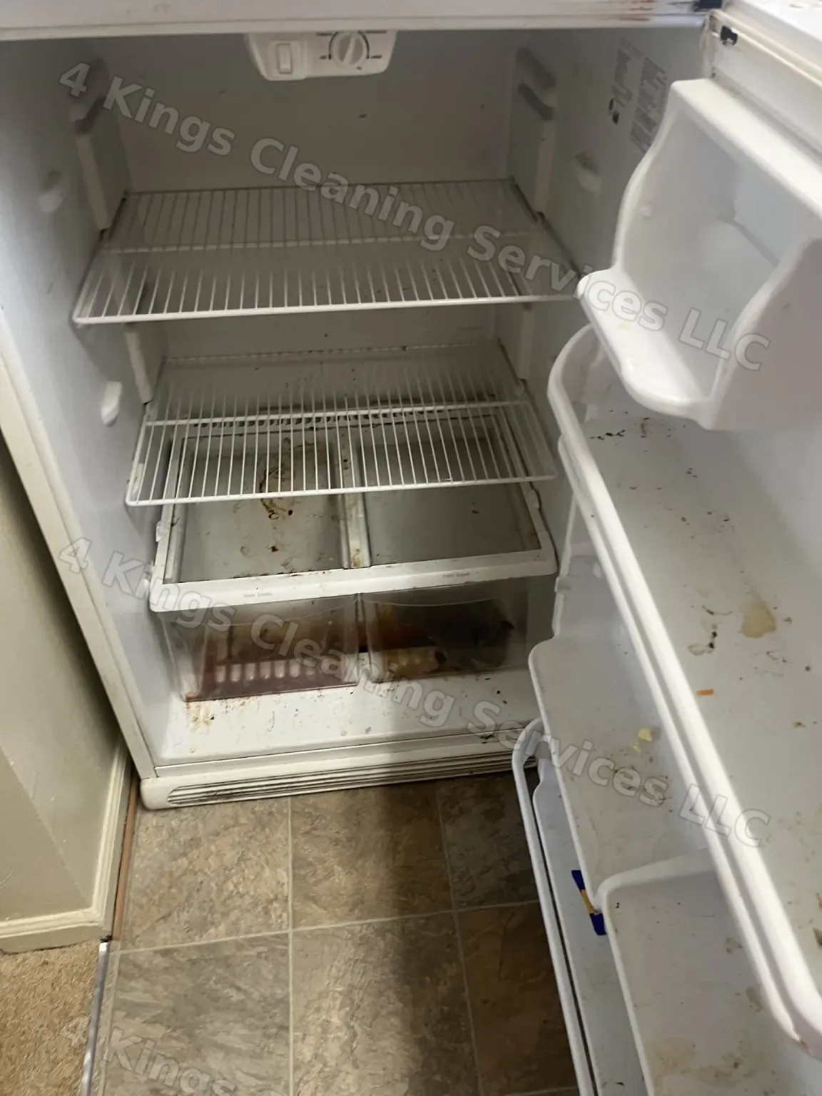 Refrigerator before cleaning